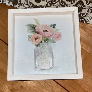 Floral Framed Art with Pink Blooms